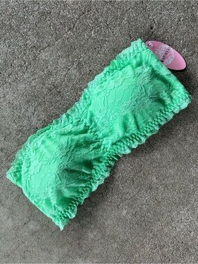 Anemone Green Lace Strapless Bralette